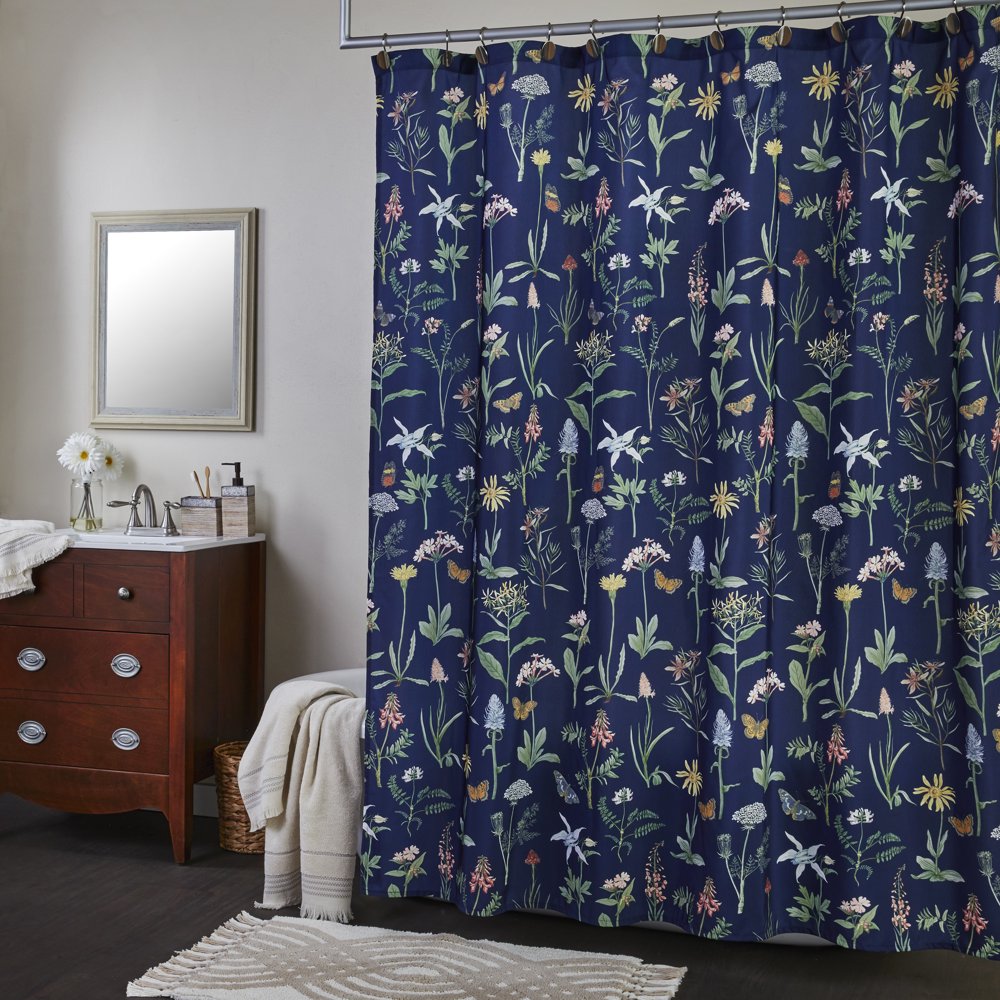 SKL Home Heirloom Wildflowers Fabric Shower Curtain, 70" x 72
