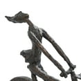 thumbnail image 5 of 21" x 13" Bronze Polystone Bicycling People Sculpture with Copper Texturing, by DecMode, 5 of 16