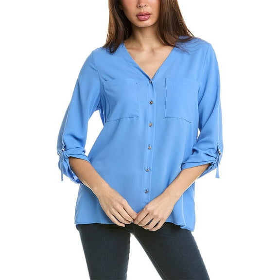 Jones New York womens Jasper Crepe Tunic, XL, Blue