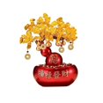 thumbnail image 1 of Feng Shui Gemstone Money Tree Ornaments, Fortune Gourd Gold Ingot Citrine Crafts, 1 of 3