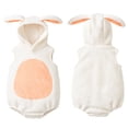 thumbnail image 6 of CUZIBR Girls Kids Baby Easter Romper Outfits Fuzzy Adorable Bunny Shap Long Sleeve Crewneck Jumpsuit Bodysuit With Hat Two Piece Cute Fashionable Character Photoshoots Clothes Sets,White,6-12 Months, 6 of 6