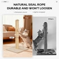 thumbnail image 3 of FDW 22 Inch Cat Scratching Post Cat Scratcher Natural Sisal Rope Scratch Post Kitten Trees with Hanging Ball for Indoor Cats ,Beige, 3 of 7