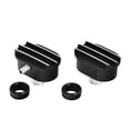 thumbnail image 2 of Polished Aluminum Finned Oval Air PCV Breather Combo Valve Cover Black, 2 of 6