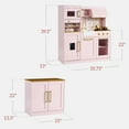 thumbnail image 3 of Best Choice Products Deluxe Wooden Pretend Play Kitchen with Island and Espresso Machine - Pink, 3 of 10