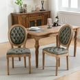 thumbnail image 3 of MIKIBAMA Olive Green PU Upholstered Dining Chair, Set of 2, 3 of 8