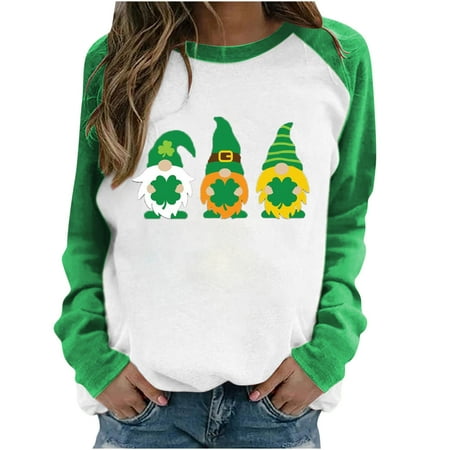 

LWZWM Scrub Tops for Women Clearance Sale Ethnic Tops Office Tunic Fashion Round Neck Long Sleeve Print Casual T-Shirt Green L
