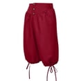thumbnail image 3 of Men's Medieval Pirate Capri Pants Renaissance Costumes Viking Shorts Lace up Hem Halloween Costume Trousers, 3 of 6
