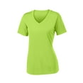 thumbnail image 5 of Sport-Tek Ladies PosiCharge Competitor V Neck Tee-L (Lime Shock), 5 of 6