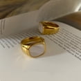 thumbnail image 6 of Golden Square Ring for Women Stainless Steel Long-Lasting Color No Allergy No Rust Exquisite Shape Jewelry Women's Fashion Ring Golden Finish, 6 of 9