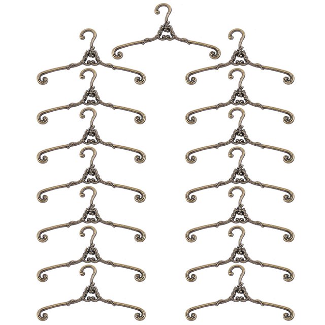 KAKOWELY 15 mini perchas para ropa de muñecas, de metal, para decoración del hogar