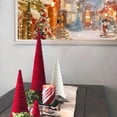 thumbnail image 4 of Velvet Christmas Cone Tree Decorations Christmas Flocked Tree Table Centerpiece for Winter Farmhouse Tiered Tray Mantle Decor, 4 of 7
