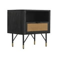 thumbnail image 5 of Armen Living Saratoga 3 Piece Queen Bedroom Set in Black Acacia Wood and Rattan, 5 of 6