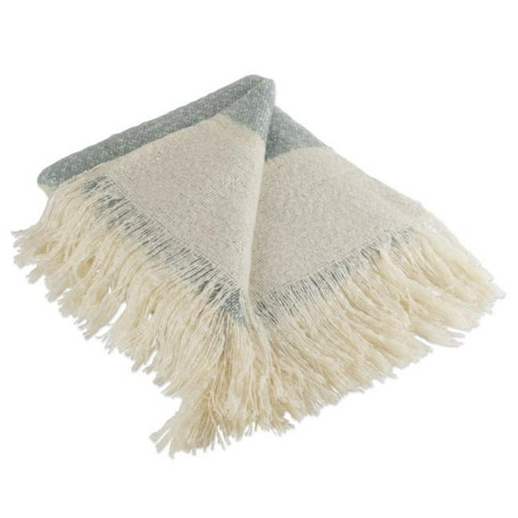 Design Imports CAMZ10385 Rugby Stripe Acrylic Throw - Blue
