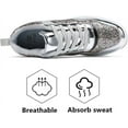 thumbnail image 5 of kkdom Women's Walking Shoes Running Breathable Mesh Comfort Lightweight Wedge Platform Sneakers Silver Size 8.5, 5 of 7