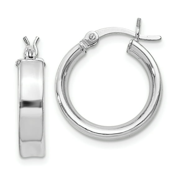 925 Sterling Silver Rhodium-plated Hoop Earrings