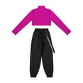 thumbnail image 4 of TTAO Kids Girls 2Piece Hip Hop Jazz Dance Outfits Crop Tank Top with Cargo Pants Set Athletic Tracksuit Rose 12, 4 of 7