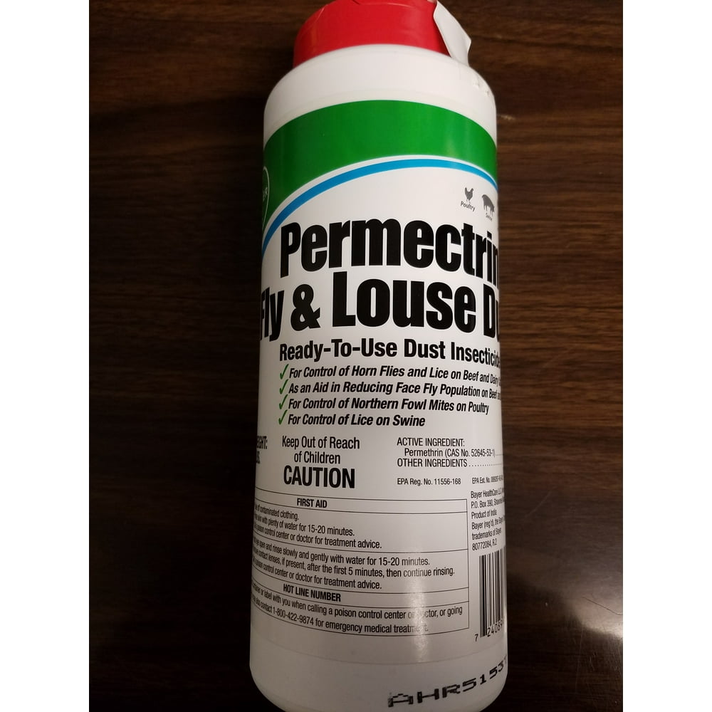 Permectrin Fly Louse Dust Ready to Use Swine Cattle Poultry Flies Lice