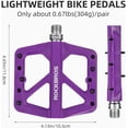 thumbnail image 4 of ROCKBROS Cycling Pedals Mountain Bike MTB/Road Bike Pedals Bicycle Nylon Flat Pedals Sealed Bearings 9/16" Purple 1 Pair, 4 of 6