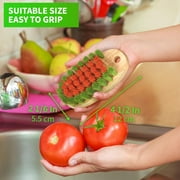 Konex Wooden VegeBrush - Vegetable Brush Scrubber, Produce Brush for Cleaning Fruits and Vegetables, Veggie Scrubber, Potato Scrubber (1 Pack)