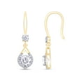 thumbnail image 3 of 2CT Moissanite Dangle Earrings, D Color Ideal Cut Lab Created Diamond 18K Yellow Gold Plated 925 Sterling Silver Mermaid Tear Drop Earrings for Women, 3 of 6