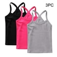 thumbnail image 4 of GERsome 3 Pack Girls Tank Tops Soft Cotton Undershirts Toddler Kids Girls Sleeveless Camisole Tops Summer Round Neck T Shirts, Sizes 3-4 Years, 4 of 9
