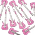 thumbnail image 3 of 10pc Alloy Enamel Big Pendants Lead Free and Cadmium Free Guitar Platinum Pink about 62mm long 18.5mm wide 2mm thick hole: 3mm, 3 of 5
