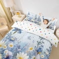 thumbnail image 3 of Erosebridal Blue White Floral Twin Bedding for Girls, Dreamy Garden Duvet Cover Set, Polka Dots Reversible, 2pcs 1 Duvet Cover and 1 Pillowcase, No Comforter, 3 of 6