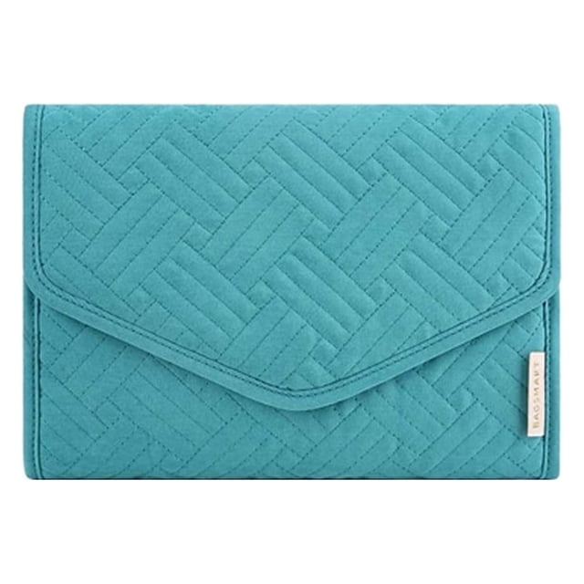 Rollo de almacenamiento de joyería de terciopelo de imitación de cuero, bolsa de joyería portátil plegable de viaje