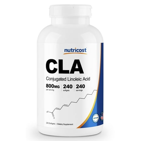 Nutricost CLA (Conjugated Linoleic Acid) 800mg, 240 Soft Gels - Made in the