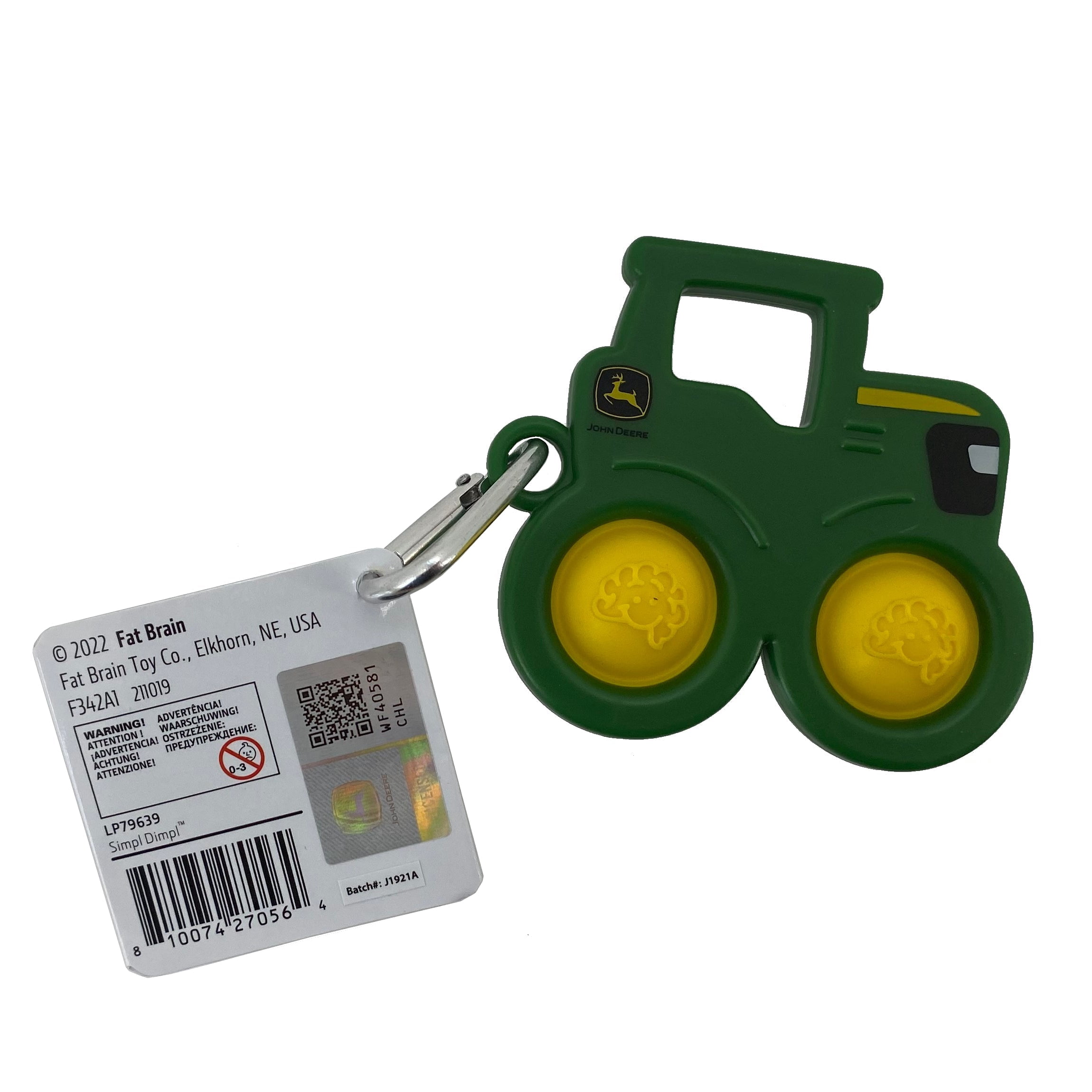 John Deere, Die-Cast Lawn Tractor Key Chain, Licensed by John