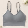 thumbnail image 6 of Delconic Seamless Ribbed Knit Bralette with Adjustable Straps for Women Soft Stretch Pullover Crop Tank Top Underwear Gray 36, 6 of 6