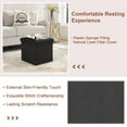 thumbnail image 5 of VECELO 15" Foldable Tufted Linen Storage Ottoman, Square Cube Foot Rest Stool/Seat Toy Chest, Black, 5 of 7