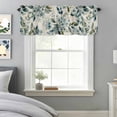thumbnail image 5 of Blue Flower Window Valance for Kitchen, Watercolor Spring Blue Floral Green Leaf Botanical Linen Texture Rod Pocket Short Curtain for Small Windows, Light Filtering Decorative Valance, 60 x 18 Inch, 5 of 9
