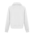 thumbnail image 3 of VNKIDY Women's Sweatshirt Solid Color Half Zip Sweatshirt Long Sleeve Loose Fit Pullover With Collared Design For Casual Daily Wear Fashionable Tops, 3 of 4