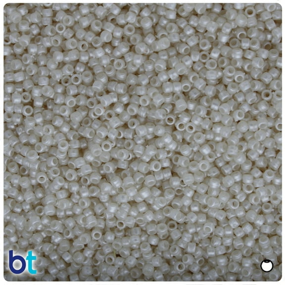 BeadTin Natural Pearl 2.5mm Round Plastic Seed Beads (10g)