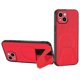 thumbnail image 1 of For iPhone 14 Case Compatible with MagSafe Kickstand PC TPU PU Phone Cover - Orange, 1 of 5