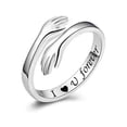 thumbnail image 4 of Bague Câlin Argent Réglable en Alliage Bague Intérieure Lettrage Couple Simple Bague Bijoux, 4 of 7