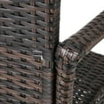 thumbnail image 3 of Zimtown Outdoor Patio 2PCS Brown Rattan Bar Chairs Wicker Bar Stools, 3 of 8