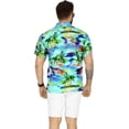 thumbnail image 5 of LA LEELA Men's Hawaiian Shirts Short Sleeve Button Down Shirt Men's Casual Shirts Holiday Tropical Beach Summer Party Shirts for Men Funny M Scenic Palm, Blue, 5 of 6