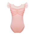 thumbnail image 1 of CHUANK Justaucorps de Danse Ballet Gymnastique pour Filles Enfants, Tutu, Manches à Volants, Froncé, Justaucorps en Maille, Ballerine, Cours de Danse, Performance, Tenue de Danse, 1 of 6