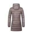 thumbnail image 2 of Fangasis Ladies Puffer Jacket Zip Up Down Jackets Mid Length Hooded Coat Women Casual Outwear Lightweight Outdoor Grey A 4XL, 2 of 3