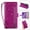 Purple, variant on Lunvic for Samsung Galaxy Z Fold 7 Wallet Case, 3 Card Slots, Zippered Cash Pocket, Magnetic Folio with Vertical and Horizontal Stand, Gold