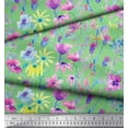 thumbnail image 2 of Soimoi Cotton Duck Fabric Flower Watercolor Print Sewing Fabric Yard 56 Inch Wide, 2 of 3