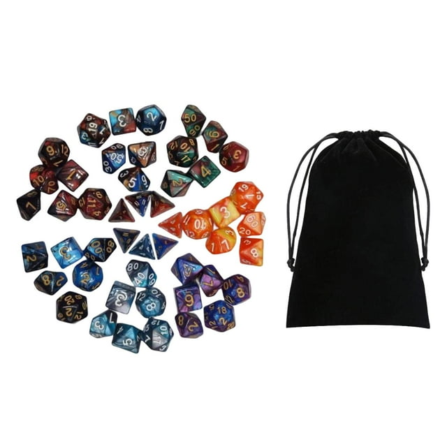 lionlar 49x Polyhedral Dice Set Math Teaching Entertainment Toy D8 D10 D12 D20 Game Dice