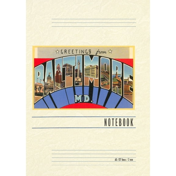 Vintage Lined Notebook Greetings from Baltimore, (Paperback)