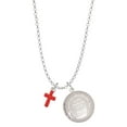 thumbnail image 1 of Delight Jewelry Silvertone Small Red Crystal Cross To the World You are a Mother Locket Necklace, 1 of 4
