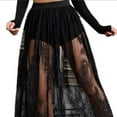 thumbnail image 5 of Women 2 in1 Flowys Meshes Lace Maxi Skirts A Line Long Skirt with Shorts Bottom Festival Raves Clothes Halloween Costume, 5 of 8