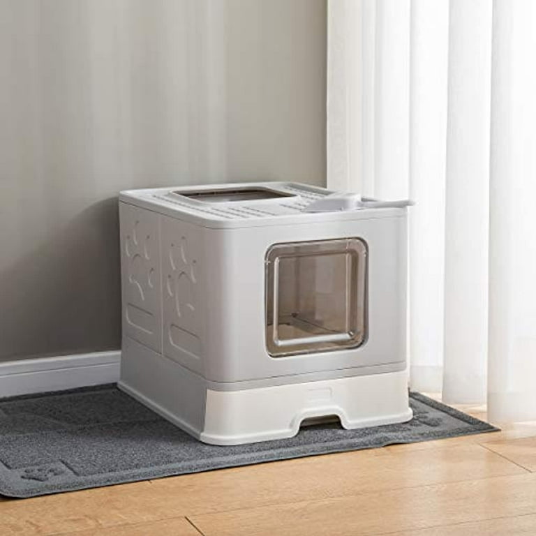 BESTHUA Enclosed Cat Litter Box Semi-Enclosed Sifting Litter Box With High  Sides Detachable Shallow Cat Toilet Prevents Urine and Litter Leakage