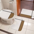 thumbnail image 5 of Abstract Gemoetric Bathroom Rugs Set Art Brown Color Block Non Slip Absorbent Soft Bath Mats 3 Piece Set with Bathroom Rug, U-Shaped Floor Mat, Toilet Seat Cover Small Size, 5 of 9