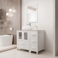 thumbnail image 5 of walsport 12 Inch Narrow Bathroom Storage Cabinet with 3 Drawers for Bathroom Vanity Side Extension Freestanding Vanity Cabinet Base with Tempered Glass Top White, 5 of 6